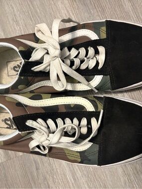 Vans Camo Canvas Sneakers with Black Accents